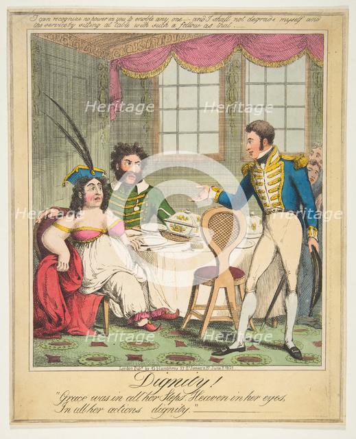 Dignity! - "Grace was in all her Steps. Heaven in her eyes, In all her actions di..., June 21, 1821. Creator: Theodore Lane.