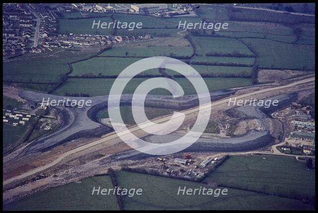 Construction of Junction 20, M5 motorway, Clevedon, Somerset, 1971. Creator: Jim Hancock.