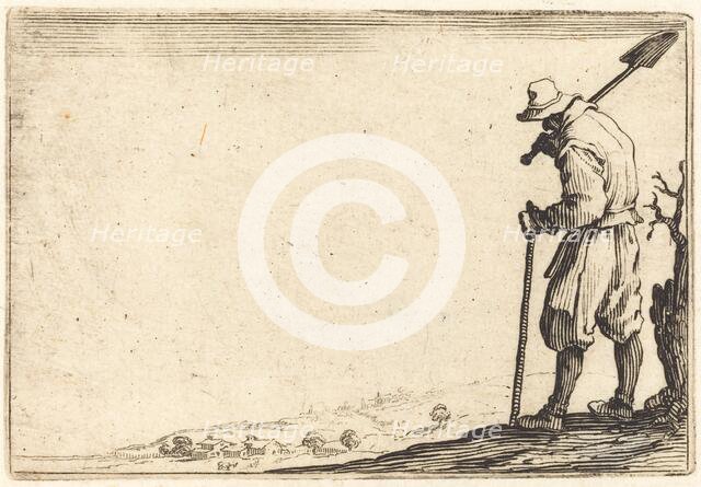 Peasant with Shovel on His Shoulder, c. 1622. Creator: Jacques Callot.