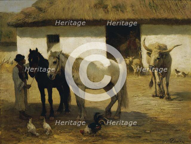 Hungarian farm, c1860/1870. Creator: Otto von Thoren.