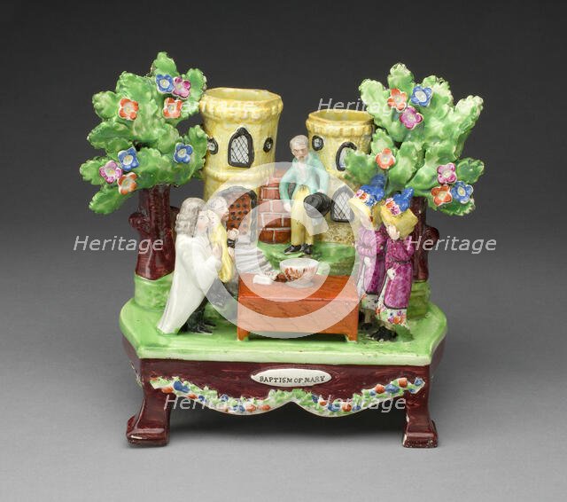 Chimney Ornament: Baptism of Mary, Staffordshire, c. 1820. Creator: Staffordshire Potteries.