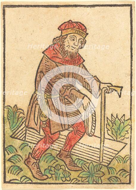 Man Walking Towards a Grave, c. 1495. Creator: Unknown.