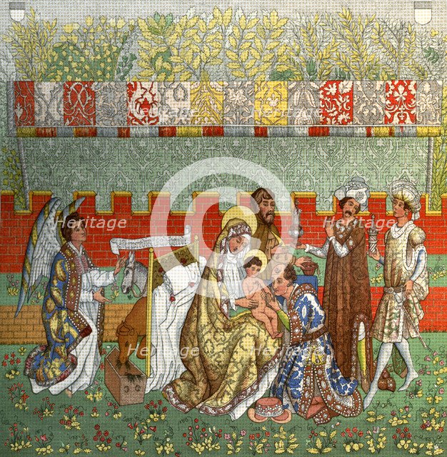 'The Adoration of the Magi', the tapestry of Berne, 14th century, (1870). Artist: Unknown