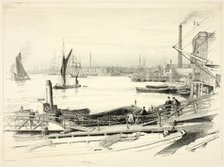 West India Dock, 1895. Creator: Thomas Robert Way.