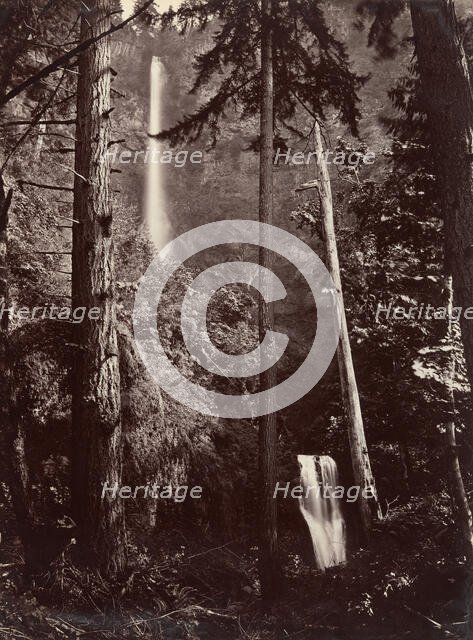 Multnomah Falls, Oregon, 1867, printed later. Creator: Carleton Emmons Watkins.