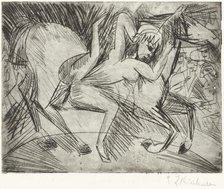 Acrobat on a Horse (Voltigeuse zu Pferd), 1913. Creator: Ernst Kirchner.