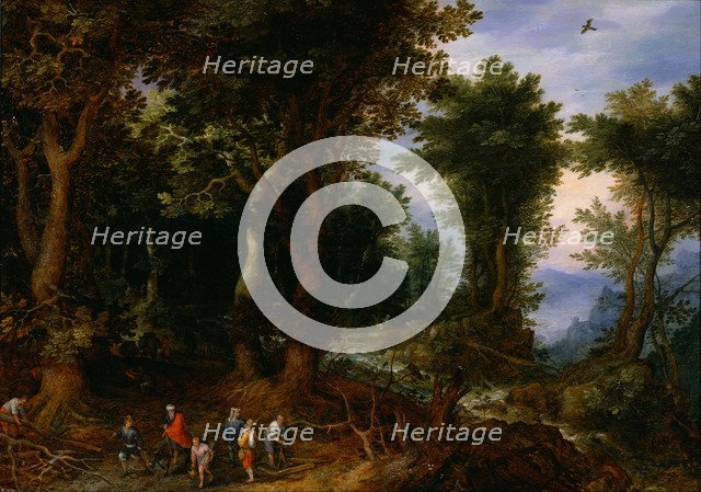 Wooded Landscape with Abraham and Isaac, 1599. Artist: Brueghel, Jan, the Elder (1568-1625)