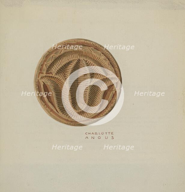 Pa. German Butter Mold, c. 1940. Creator: Charlotte Angus.