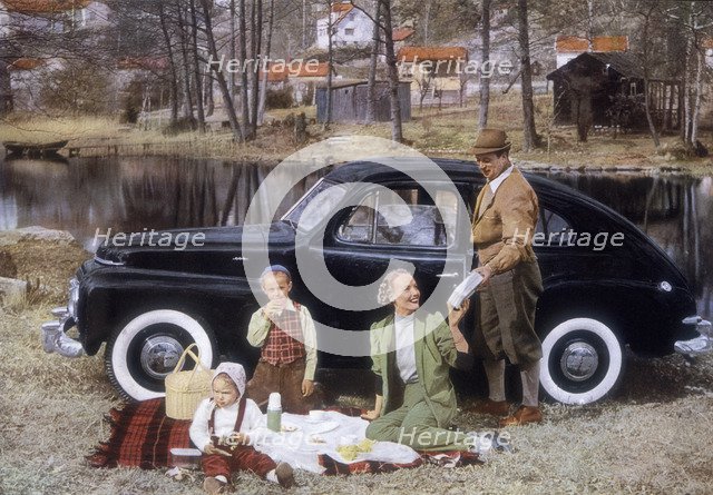 Poster advertising a Volvo 444, 1953. Artist: Unknown