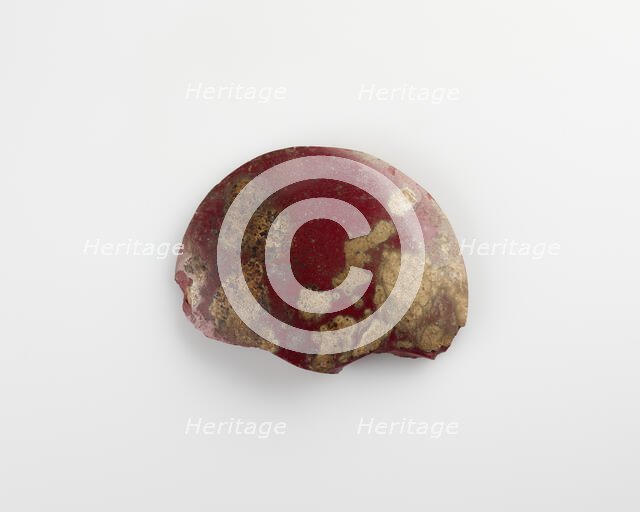 Fragment of a disk inlay; plano-convex, Ptolemaic Dynasty or Roman Period, 305 BCE-14 CE. Creator: Unknown.