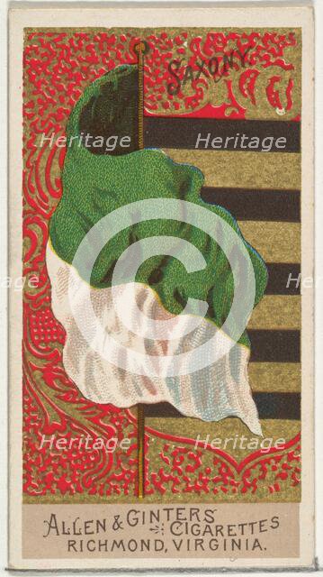 Saxony, from Flags of All Nations, Series 2 (N10) for Allen & Ginter Cigarettes Brands, 1890. Creator: Allen & Ginter.