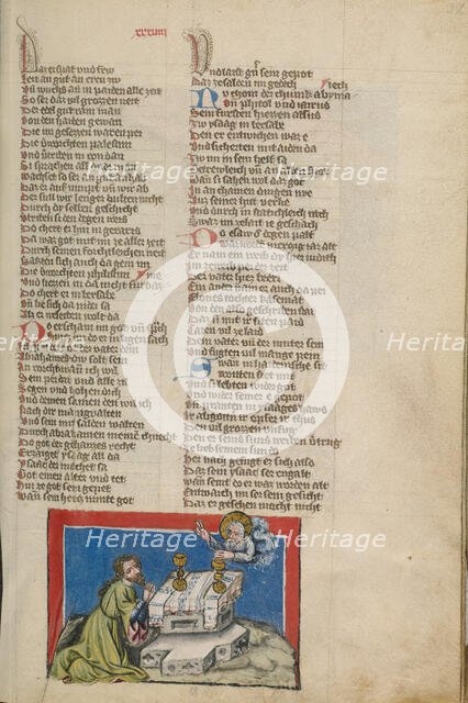 Isaac's Altar at Beersheba; Weltchronik, about 1400-1410. Creator: Unknown.