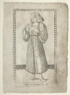 The Merchant (from the Tarocchi, series E: Conditions of Man, #4), before 1467. Creator: Master of the E-Series Tarocchi (Italian, 15th century).
