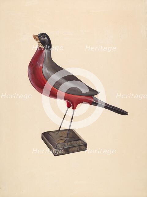 Carved Wood Robin, c. 1937. Creator: James McLellan.