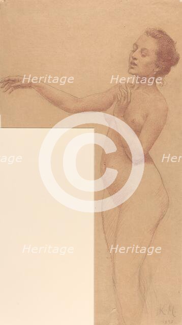 Female Nude with Outstretched Arm, 1898. Creator: Karel Vitezslav Masek.