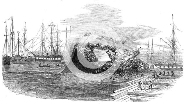 Catastrophe at a Ship-Launch, at Hull, 1854. Creator: Unknown.