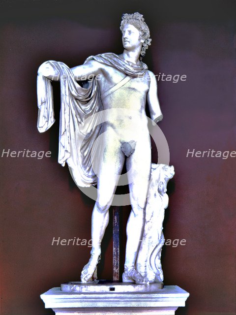 Apollo Belvedere, Roman copy of the second century from a Greek original of the 6th century B.C.,…