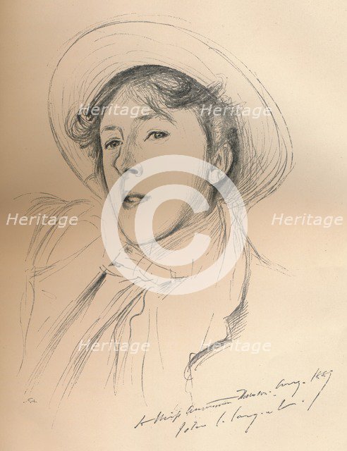 'Portrait sketch of Miss Violet Paget (Vernon Lee)', c1881. Artist: John Singer Sargent.
