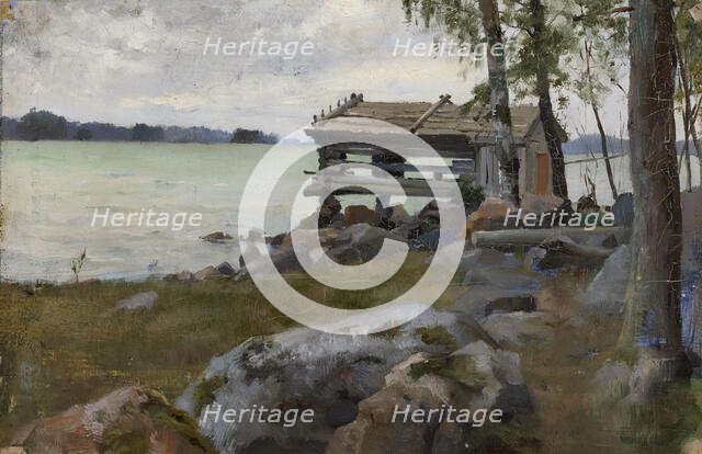 Seine Shed, study for Divine Service in the Uusimaa Archipelago, 1881. Creator: Albert Edelfelt.