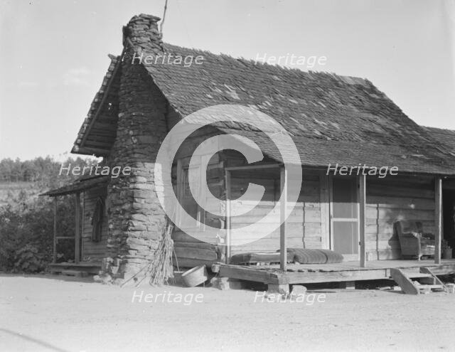 House occupied by sharecropper family for seven years, Near Hartwell, Georgia, 1937. Creator: Dorothea Lange.