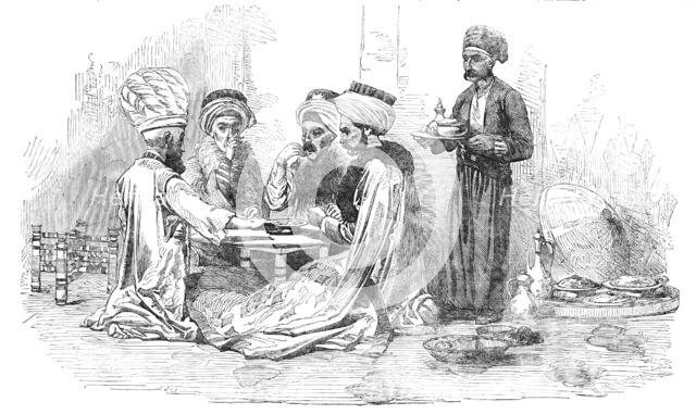 The Turkish Exhibition and Museum, Hyde-Park-Corner - a Turkish Dinner Party, 1854. Creator: Unknown.