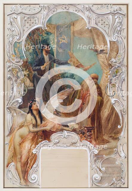 Pocket player (design for a mural in Varieté Ronacher, Vienna), 1888. Creator: Eduard Veith.
