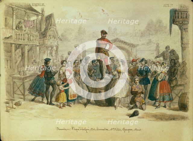 Stage design for the ballet La Esmeralda by C. Pugni, 1849. Artist: Charlemagne, Adolf (1826-1901)