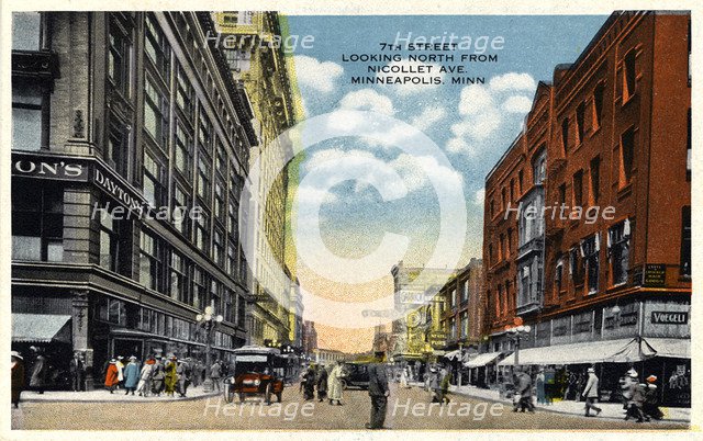 Seventh Street, Minneapolis, Minnesota, USA, 1916. Artist: Unknown