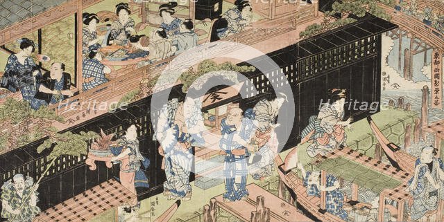 Crowds at Ryogoku, c1820. Creator: Utagawa Kuniyasu.
