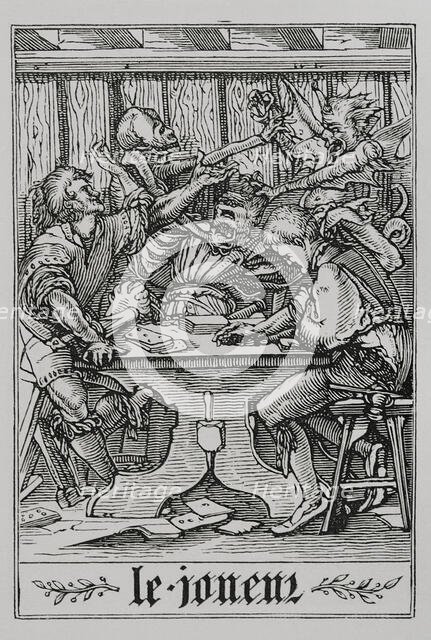 The Card Player from "The Dance of Death", 1547, (1877).  Creator: Unknown.