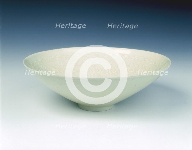 Ding bowl with phoenixes amid camellia scrolls, Jin dynasty, China, late 12th century. Artist: Unknown