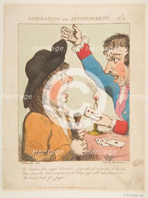 Admiration with Astonishment (Le Brun Travested, or Caricatures of the Passions), January 21, 1800. Creator: Thomas Rowlandson.