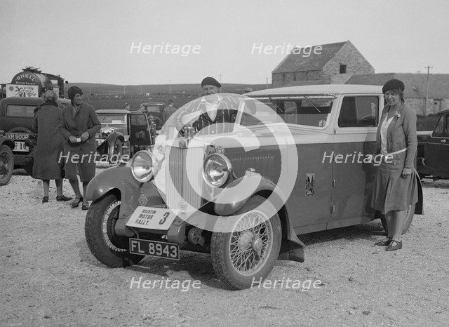 MG 18/80 saloon of Mrs R Gough at the B&HMC Brighton Motor Rally, 1930. Artist: Bill Brunell.
