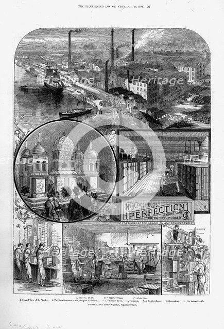 Joseph Crosfield & Son's soap factory at Bank Quarry, Warrington, Cheshire, 1886. Artist: Unknown