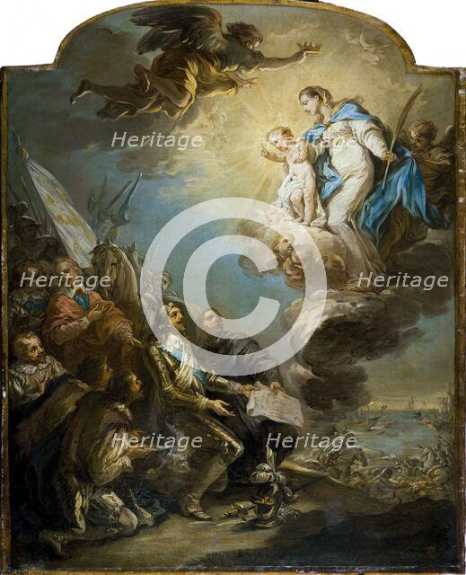 Le Voeu de Louis XIII au siège de la Rochelle en 1628, esquisse du tableau du Maître..., c1737-1747. Creator: Carle van Loo.