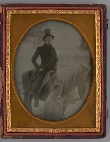 Untitled (Portrait of a Man on a Horse), 1865. Creator: Unknown.