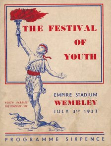 The front cover of the programme for The Festival of Youth, 1937. Artist: Unknown.
