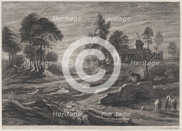 Landscape with Draw-Well, 1638-60. Creator: Cornelis Galle I.