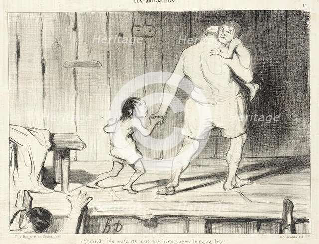 Quand les enfants ont été bien sages..., 1840. Creator: Honore Daumier.