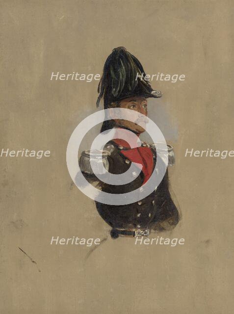 Portrait study of Captain J.J.P. van Munnick, 1819-1860.  Creator: Nicolaas Pieneman.