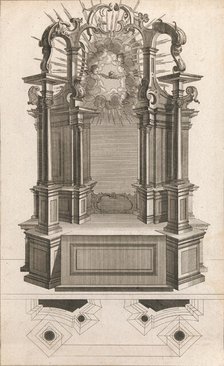 Design for a Monumental Altar, Plate n from 'Unterschiedliche Neu Inventier..., Printed ca. 1750-56. Creator: Carl Pier.