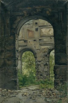 Interior view of ruins of the former Court of Auditors, Quai d'Orsay, c1888. Creator: Georges Rouard.