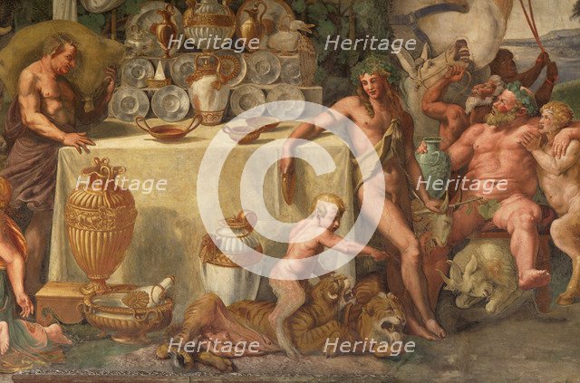 Wedding Feast of Cupid and Psyche, detail. Artist: Romano, Giulio (1499-1546)