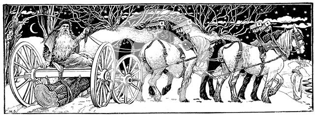 'Bringing home the Yule Log', 1883. Artist: Unknown