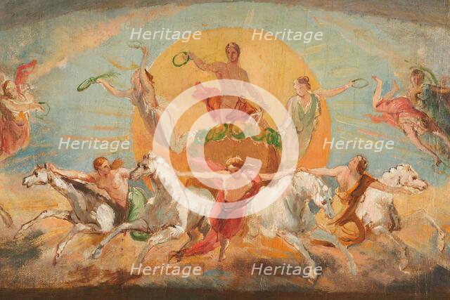 Le char d'Apollon - esquisse pour l'ancien hôtel de Ville, c.1851. Creator: Léon Cogniet.