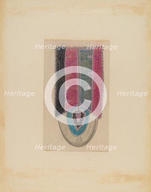 Moccasin Beadwork, 1935/1942. Creator: Melita Hofmann.