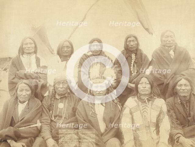 Indian chiefs who counciled with Gen Miles and setteled [sic] the Indian War -- 1 Standing..., 1891. Creator: John C. H. Grabill.