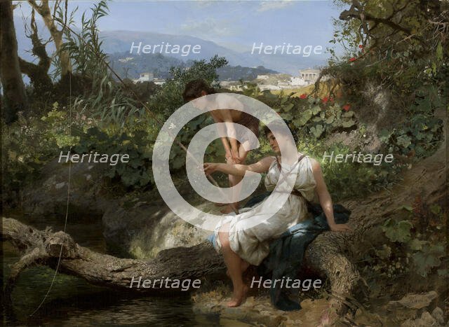 Roman idyll. Fishing, c1879. Creator: Siemiradzki, Henryk (1843-1902).