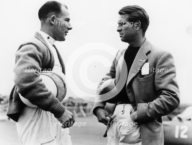 Peter Collins with Stirling Moss. Artist: Unknown