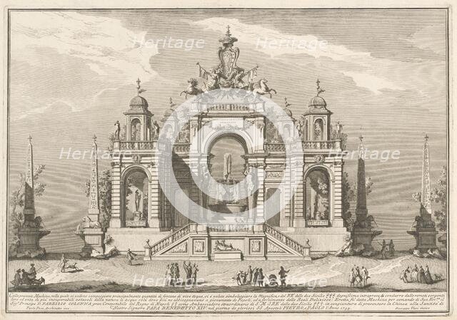 The Seconda Macchina for the Chinea of 1754: An Allegory of Waterworks, 1754. Creator: Giuseppe Vasi.